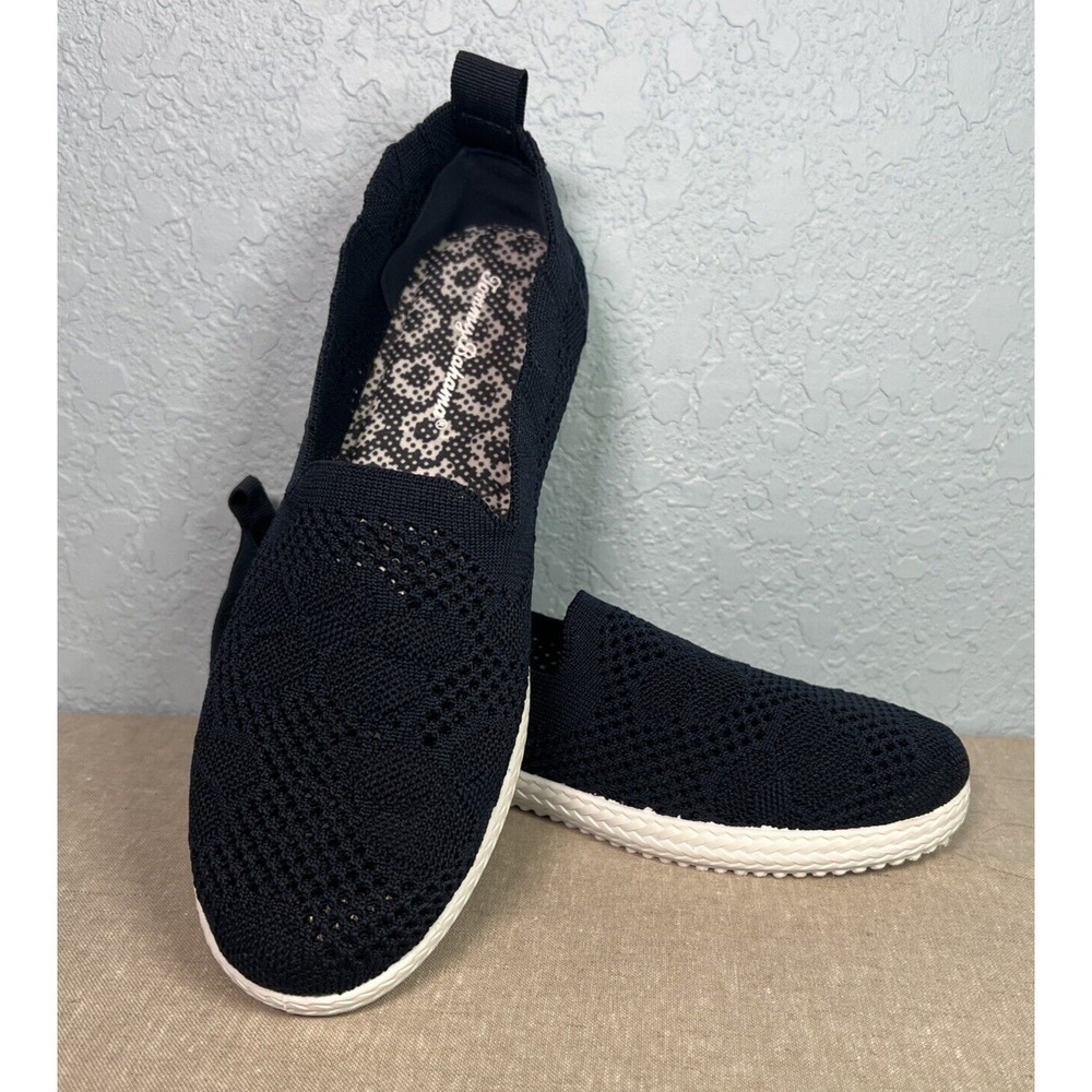 Tommy Bahama Slip-On Sneakers Women's 7.5 Blue Lace Mesh Memory Foam Nautical